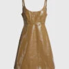 Ganni Patent Faux Leather Mini Dress -Gani Clothing Shop 50296