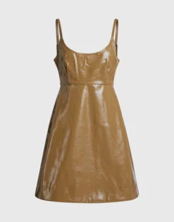 Ganni Patent Faux Leather Mini Dress