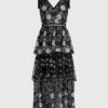 SELF PORTRAIT Self-Portrait Starlet Deco Sequin Tiered Midi Dress 2 SELF PORTRAIT Self-Portrait Starlet Deco Sequin Tiered Midi Dress -Gani Clothing Shop 50309