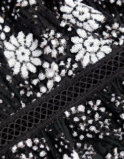 SELF PORTRAIT Self-Portrait Starlet Deco Sequin Tiered Midi Dress -Gani Clothing Shop 50310