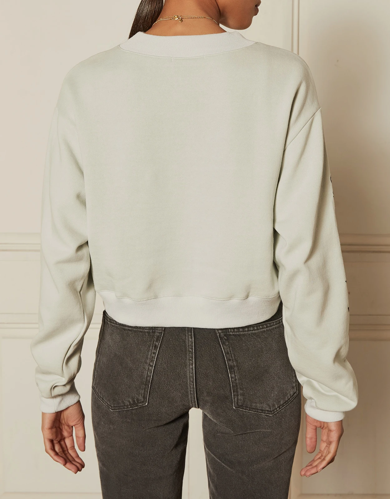 Boyish Jeans The Joni Cropped Sweatshirt-Pearl Gray Cool To Care 3 Boyish Jeans The Joni Cropped Sweatshirt-Pearl Gray Cool To Care
