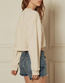 Boyish Jeans The Joni Cropped Sweatshirt-Off White Earth Babe 9 Boyish Jeans The Joni Cropped Sweatshirt-Off White Earth Babe -Gani Clothing Shop 503204