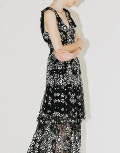 SELF PORTRAIT Self-Portrait Starlet Deco Sequin Tiered Midi Dress -Gani Clothing Shop 50489