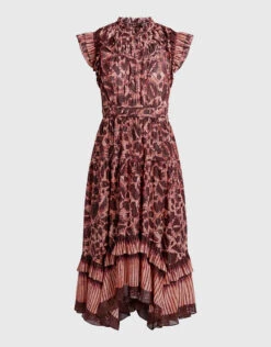 Ulla Johnson Amalia Printed Ruffle Midi Dress