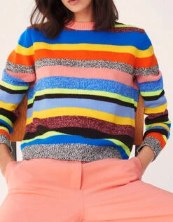 Chinti & Parker Anni Multicoloured Stripe Wool-Cashmere Sweater -Gani Clothing Shop 50605