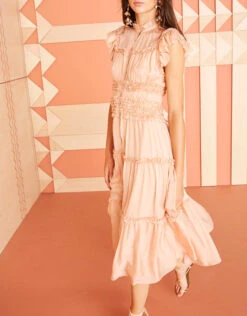 Ulla Johnson Rosalind Ruffle Silk Midi Dress -Gani Clothing Shop 51136