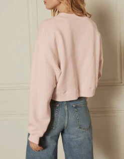 Boyish Jeans The Joni Cropped Sweatshirt-Crystal Pink