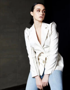 Kenzo Ruffled Shoulder Belted Blazer -Gani Clothing Shop 68281