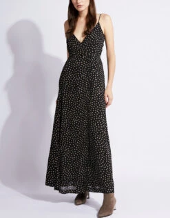 Ganni Dotted Georgette Wrapped Maxi Dress -Gani Clothing Shop 79013