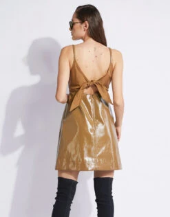 Ganni Patent Faux Leather Mini Dress -Gani Clothing Shop 79047