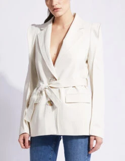 Kenzo Ruffled Shoulder Belted Blazer -Gani Clothing Shop 79140