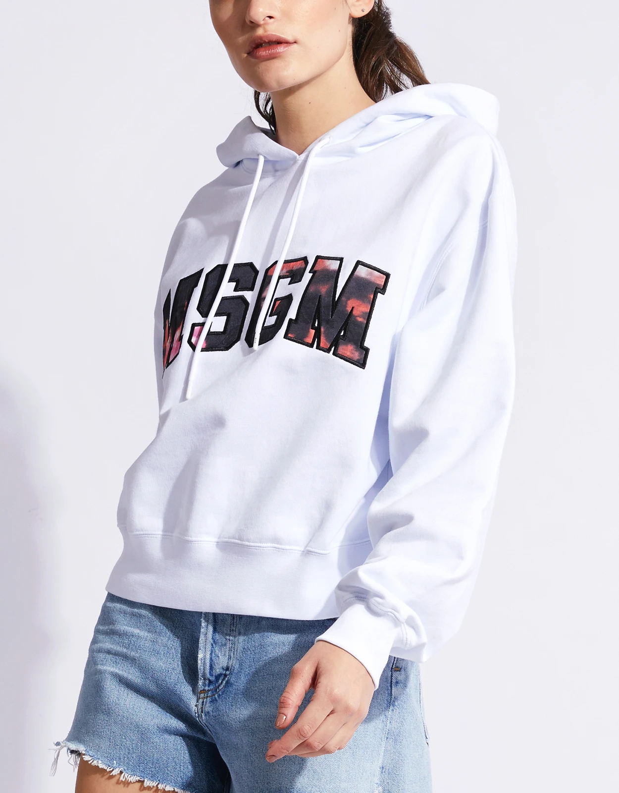 MSGM Felpa Tie Dye Logo Cropped Sweatshirt 6 MSGM Felpa Tie Dye Logo Cropped Sweatshirt - Image 4