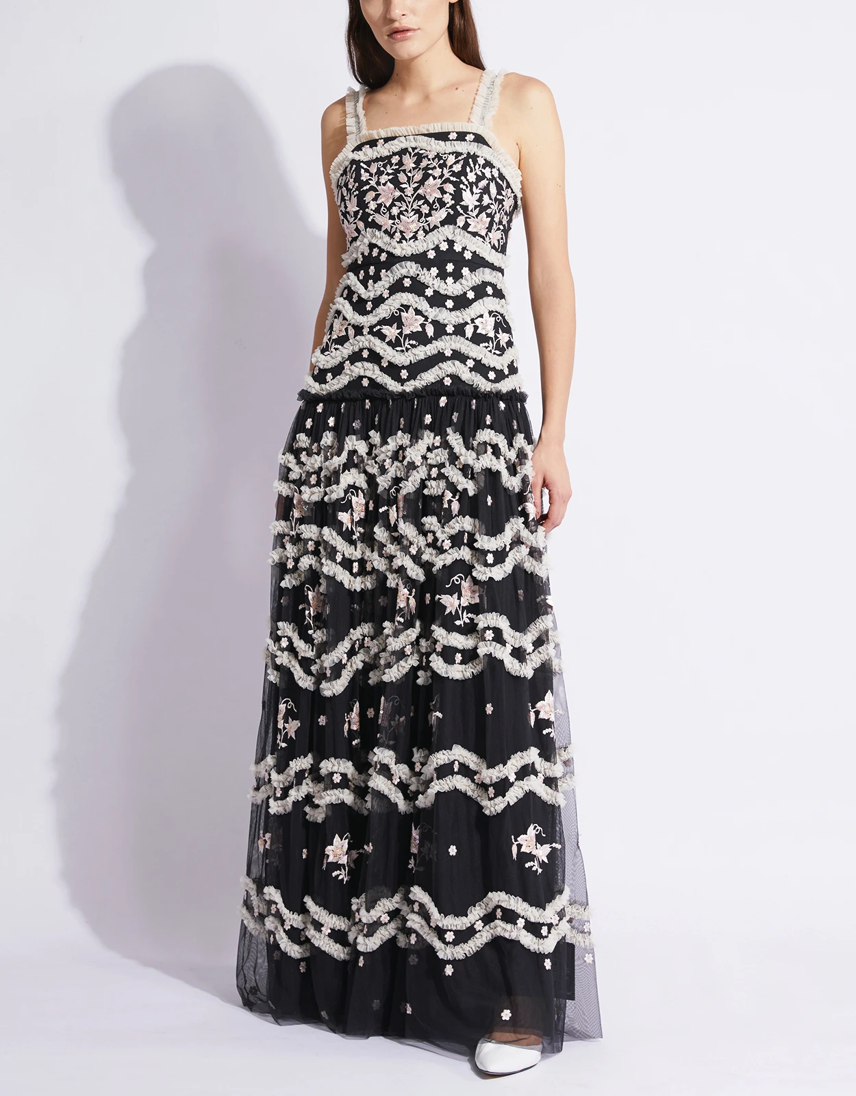 Needle & Thread Tulle Bloom Floral Embroidered Maxi Dress 8 Needle & Thread Tulle Bloom Floral Embroidered Maxi Dress - Image 6