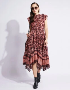 Ulla Johnson Amalia Printed Ruffle Midi Dress -Gani Clothing Shop 80221