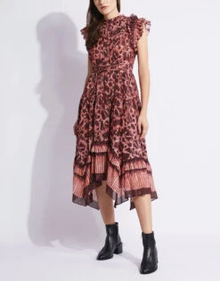 Ulla Johnson Amalia Printed Ruffle Midi Dress -Gani Clothing Shop 80222