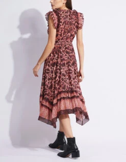 Ulla Johnson Amalia Printed Ruffle Midi Dress -Gani Clothing Shop 80223