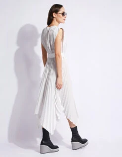 Ulla Johnson Maysha V-neck Pleated Asymmetric Midi Dress -Gani Clothing Shop 80228