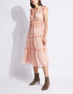 Ulla Johnson Rosalind Ruffle Silk Midi Dress -Gani Clothing Shop 80230