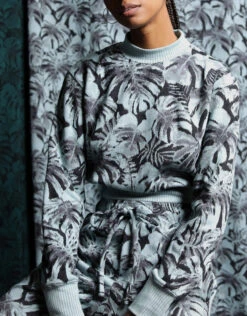 Twenty Montreal Monstera Hyper Reality Cropped Knit Sweatshirt -Gani Clothing Shop 824522