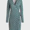 Diane Von Furstenberg Julian Printed Wrap Mini Dress -Gani Clothing Shop 87665