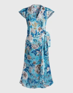 Diane Von Furstenberg Gwendolyn Reversible Satin Midi Wrap Dress -Gani Clothing Shop 88404