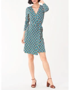Diane Von Furstenberg Julian Printed Wrap Mini Dress -Gani Clothing Shop 88408