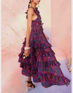 Ulla Johnson Imogen Printed Ruffled Maxi Dress -Gani Clothing Shop 90113