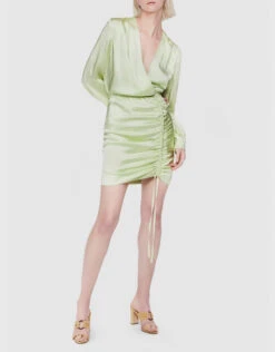 Jonathan Simkhai Justine V-neck Satin Mini Dress -Gani Clothing Shop 90879